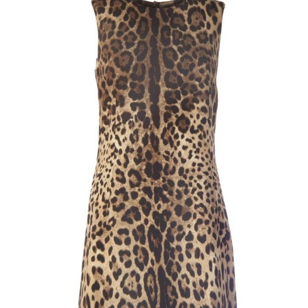 Dolce & Gabbana Leopard Print or Light Pink Sheath Mini Dress